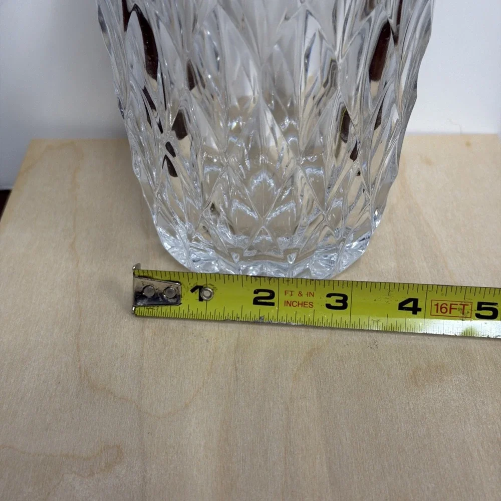 VINTAGE CUT GLASS VASE~VAL ST.‎ LAMBERT~DIAMOND PATTERN~8